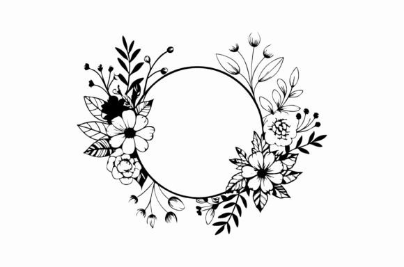 Download Minimalist Black and White Floral Frame - White floral Collection