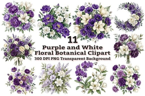 Download Purple and White Floral Clipart - White floral Collection