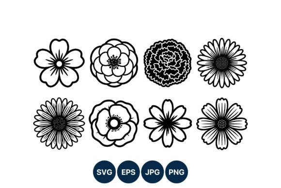 Download Black and White Floral Line Art - White floral Collection
