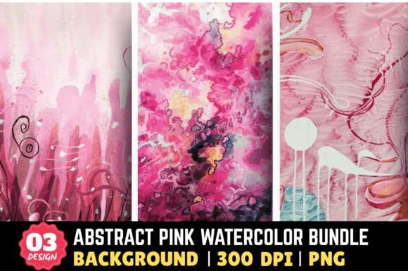 Download Abstract Pink Watercolor Bundle - Watercolor bundle Collection