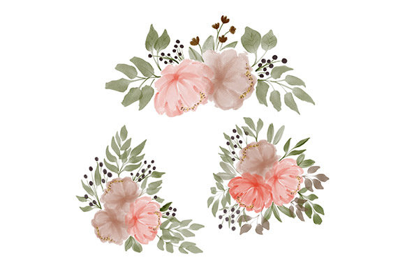 Download Watercolor Peony Flower Arrangement Set - Premium Resources