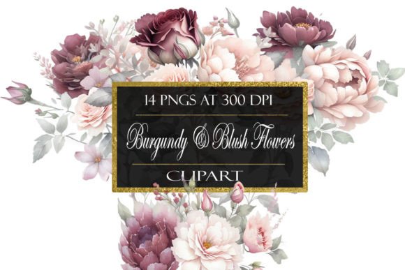 Download Burgundy and Blush Flower Clipart - Blush flower Collection