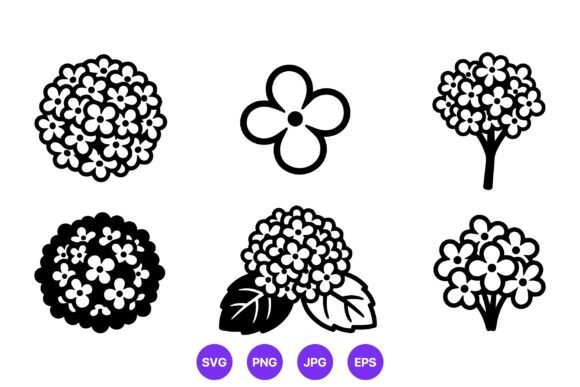 Download Black White Floral Cluster Icon Set - White floral Collection