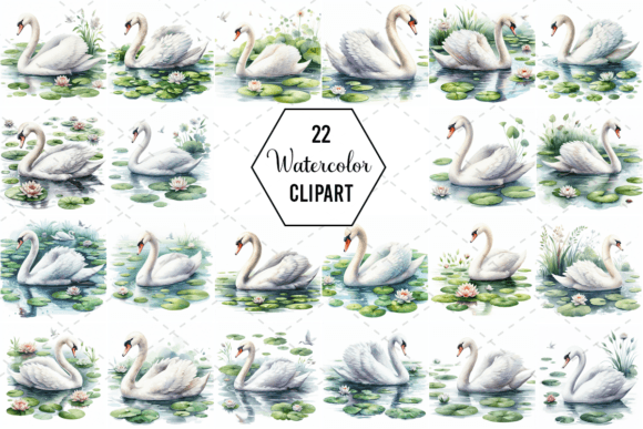 Download Swan Serenity Watercolor Bundle - Watercolor bundle Collection