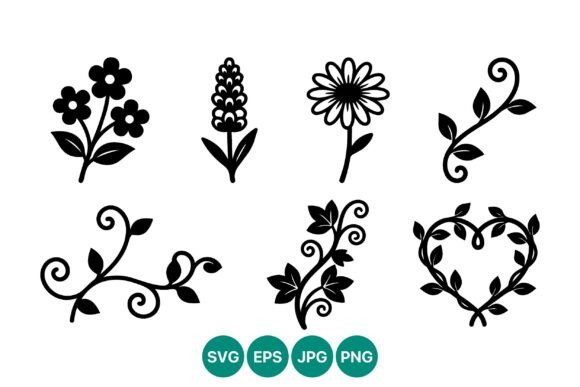 Download Black and White Floral Vine Elements - White floral Collection