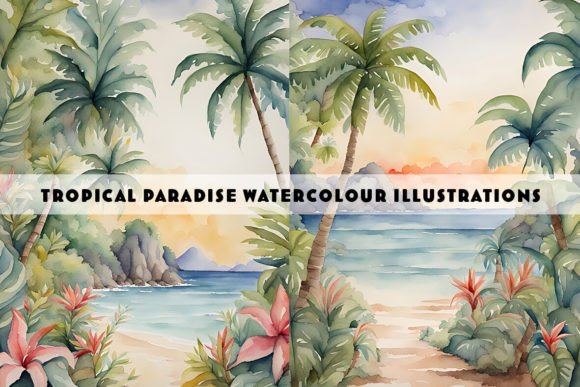 Download Tropical Paradise Watercolour Duo - Tropical paradise Collection